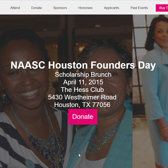 Screenshot of the NAASC 2015 Founders Day Website