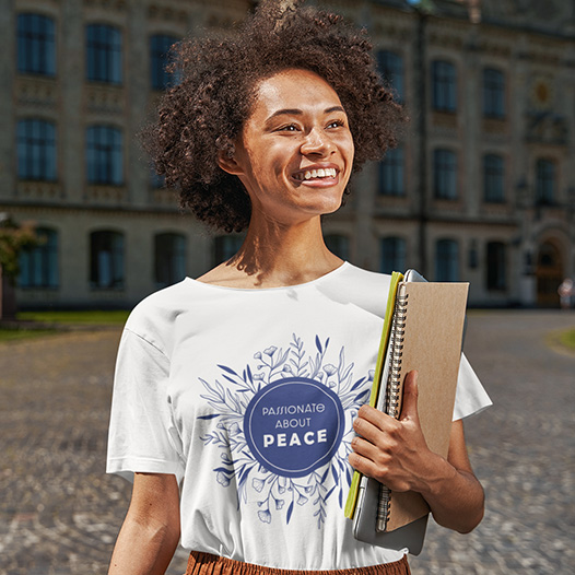 Passionate About Peace T-Shirt on Girl
