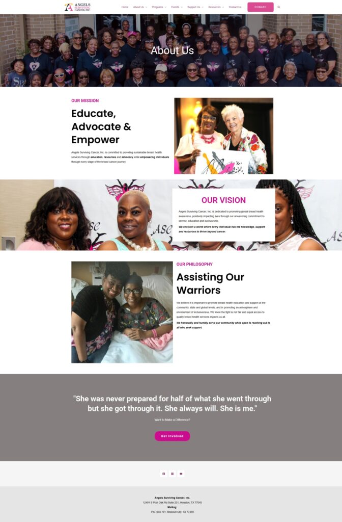 Angles Surviving Cancer Mission Vision and Purpose